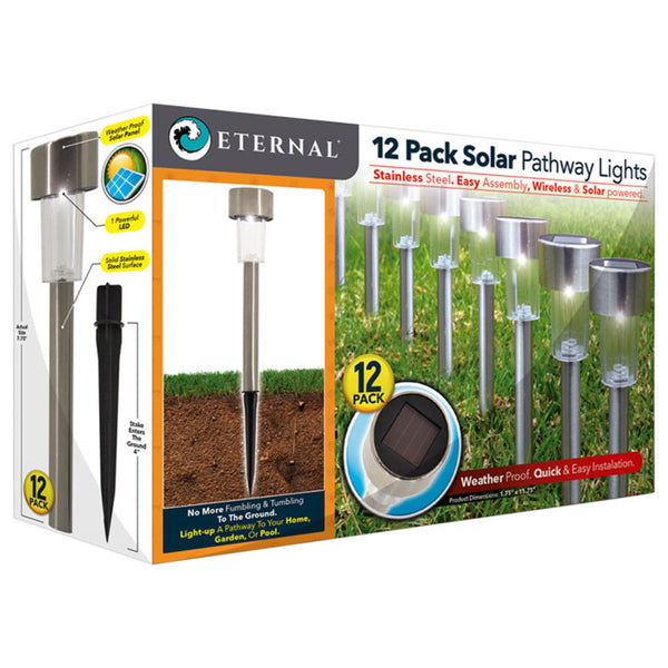 12pk Solar Garden Lights- Led Pathway Landscape Lighting For Yard Patio