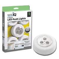 SonicIQ LED Push Lights - 5 Pack for Easy Illumination