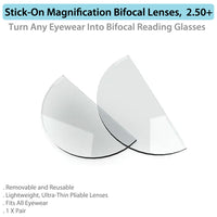 Stick-On Readers for Bifocal Lenses, 2.50+