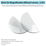 Stick-On Readers for Bifocal Lenses, 2.50+