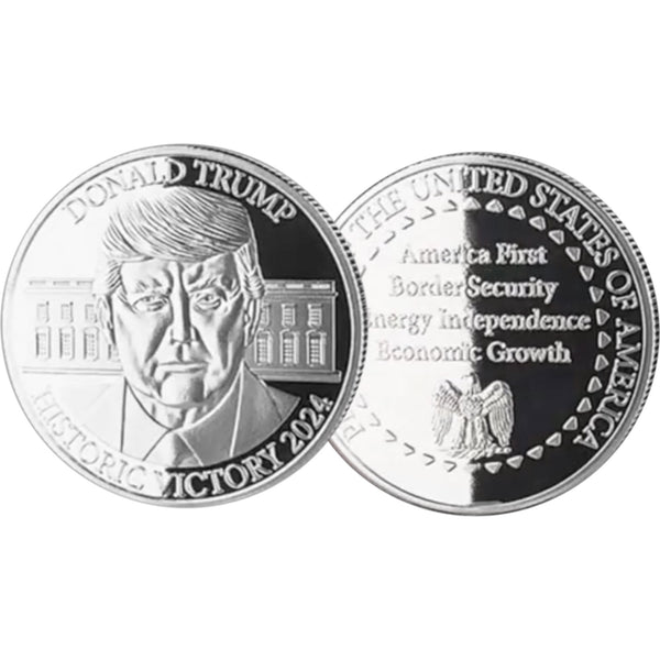 Donald Trump 2024 Commemorative Coin Silver Collectible Display Case Certificate
