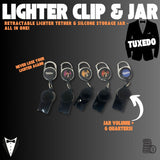 WEEZ Retractable Lighter Clip & Silicone Jar- Tuxedo