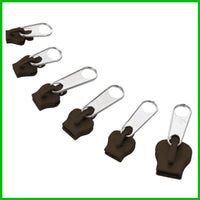 Zipper Fixers (Brown) - 6-Piece Set for Instant Repair
