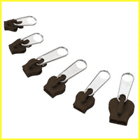 Zipper Fixers (Brown) - 6-Piece Set for Instant Repair