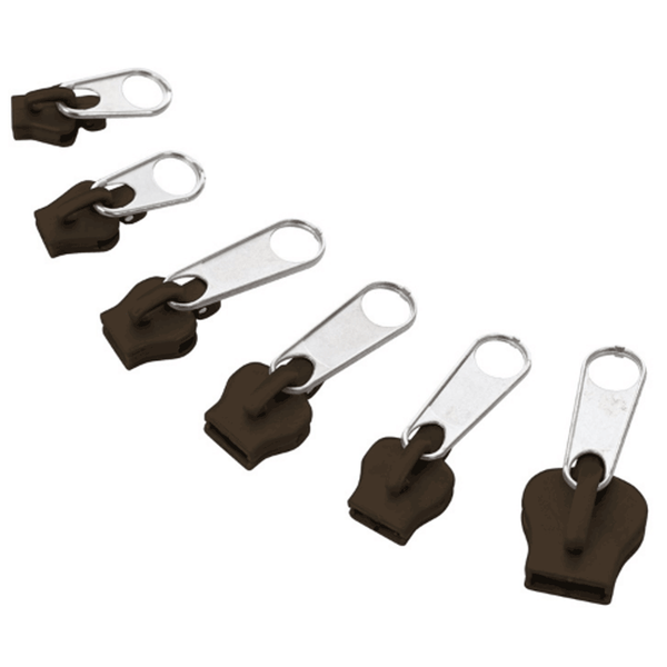 Zipper Fixers, Set of 6, Brown