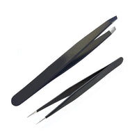 Body Prescriptions 2 Pack Black Soft Touch Tweezer Set in Black and Teal Box
