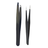 Body Prescriptions 2 Pack Black Soft Touch Tweezer Set in Black and Teal Box