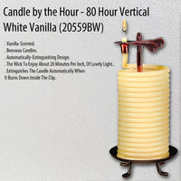 Candle by the Hour - 80 Hour Vertical - White Vanilla  (20559BW)