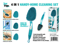 4-in-1 Handy Home Cleaning Set for Wood Windows Mirrors with 3 Changeable Pads