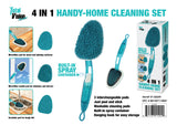 4-in-1 Handy Home Cleaning Set for Wood Windows Mirrors with 3 Changeable Pads