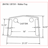 North American Health and Wellness Non-Slip Walker Tray - 20.75" x 15.75"