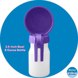 Water Rover Smaller 3.5-inch Bowl and 8 Ounce Bottle, Purple