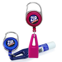 Zip Stick Retractable Lip Balm Holder - 2 Pack- Assorted Colors