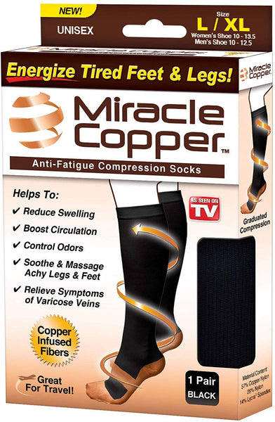 Miracle Copper Compression Socks (Ribbed Deluxe Cushion) S/M
