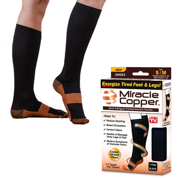 Miracle Copper Anti-Fatigue Compression Socks (Large/Extra Large) 2 Pack