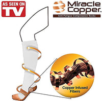 Miracle Copper Compression Socks -White- Large/Extra Large (TWO PACK)